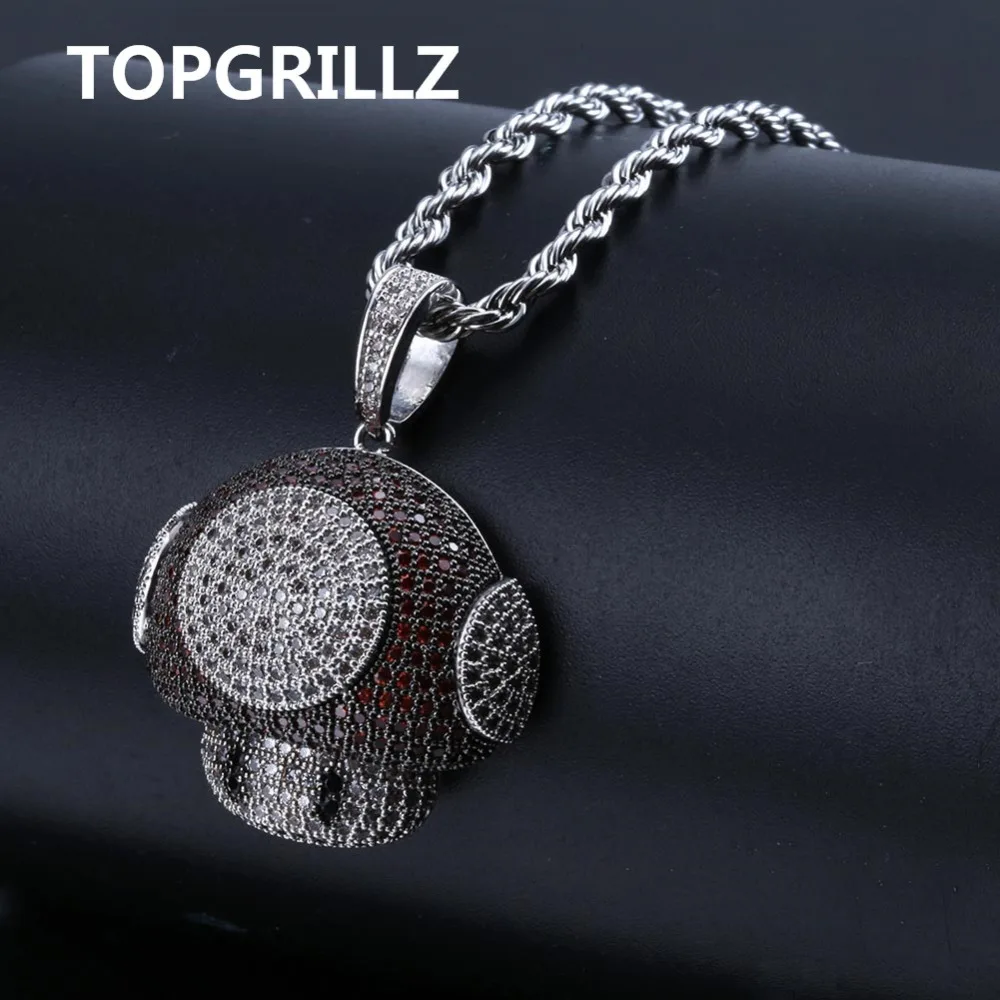 TOPGRILLZ блестящее ожерелье в стиле хип хоп с цветными подвесками виде грибов