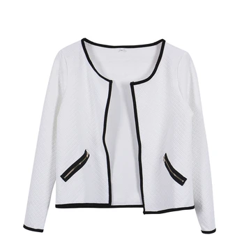 

2017 Women Ladies autumn Long Sleeve Casual open stitch Suit Zipper Plaid slim Jacket Coat Outwear