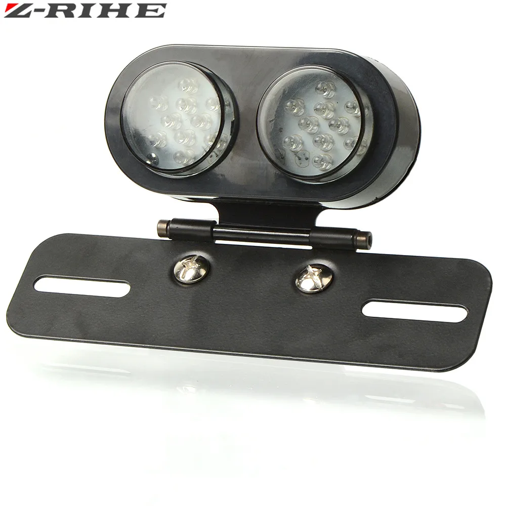 

FOR Harley Motorcycle Accessories LED Twin Dual Tail Turn Signal Brake License Plate Integrated Light For Bobber Cafe Racer