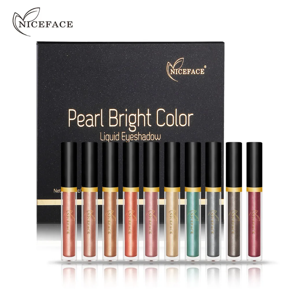 

Long-Lasting Liquid Eye Shadow Set 17pcs Shimmer Glitter Pearl Bright Color Eyeshadow Makeup Christmas Gift Set NICEFACE