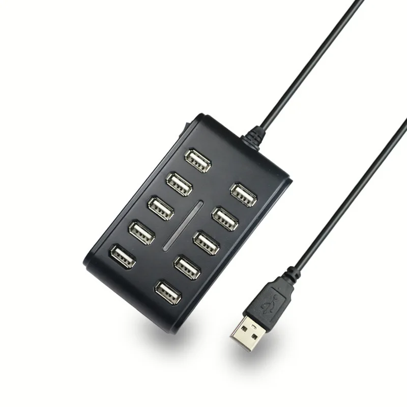 Портативное USB зарядное устройство 2,0 концентратор разветвитель 10 портов USB несколько концентраторов высокая скорость 480 Мбит/с Usb комбо для ноутбука компьютера мобильного телефона GT