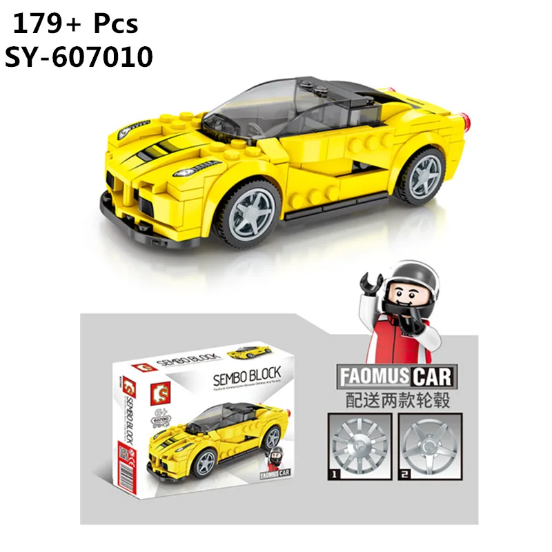 NEW Speed Champion Mustang Grand Prix Rally Racer Building Blocks Sets Bricks Classic Car Model Kids Toys Compatible Legoings