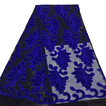 

5yards Nigerian Black Net lace fabric with High quality African lace fabric French lace fabric for dress X720-2