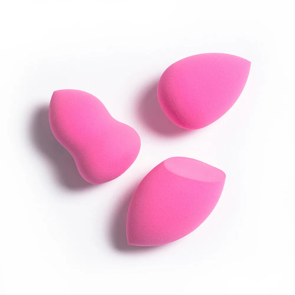 3pcs Makeup Sponges Cosmetic Puff Latex Free Rounded Flat Pointed Make