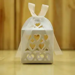 Новые европейские свадебные коробка конфет Творческий лазерной в форме сердца Стиль мешок конфет свадебный подарок на день рождения