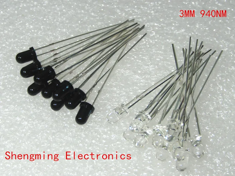 

20pcs 3mm 940nm LEDs infrared emitter and IR receiver 10pairs diodes F3 NEW 300A