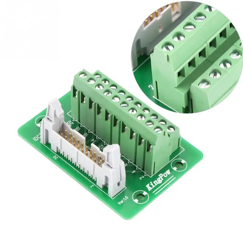

20Pin 48V 1A Male Header Breakout Board Terminal Block Connector PLC Interface relay adapter with Bracket IDC20P data cable Hot