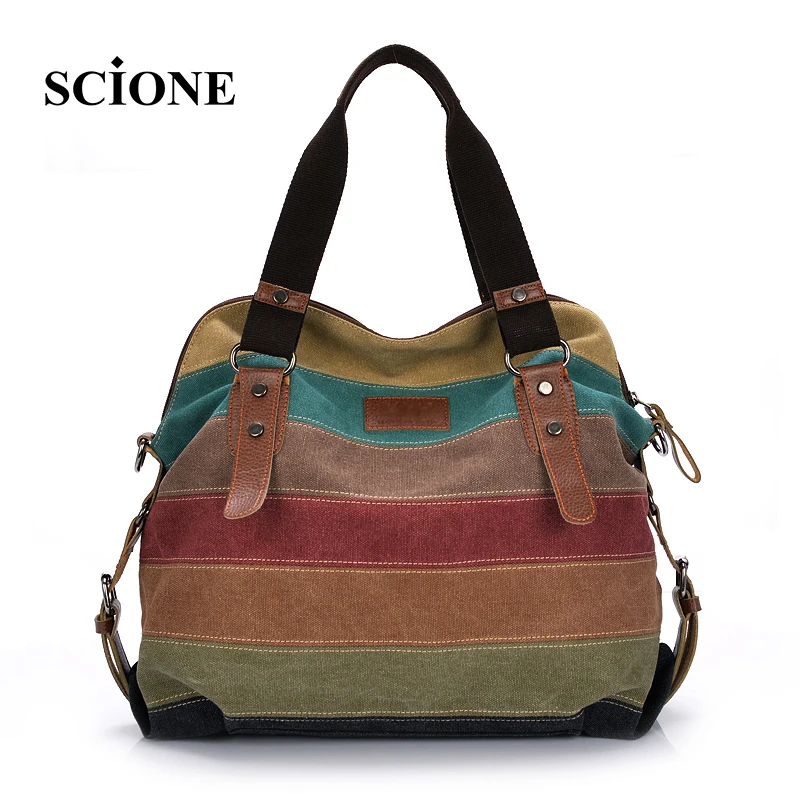 2017 hot women patchwork handbag female canvas shoulder messenger bags casual shopping tote bolsas femininas de
