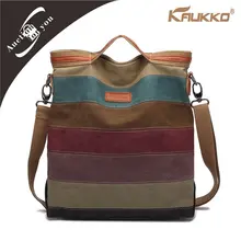 2016 Original KAUKKO Crossbody Bag 2016 New Women Messenger Bags Canvas Small Fashion Retro Handbag Crossbody Stripe Bag