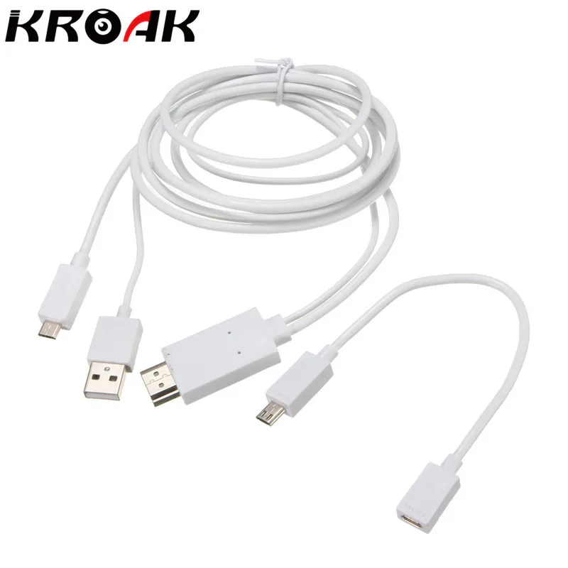 Kroak автомобильное Micro USB к HDMI HDTV 1080 P Кабель-адаптер для Samsung для Galaxy/Android телефон