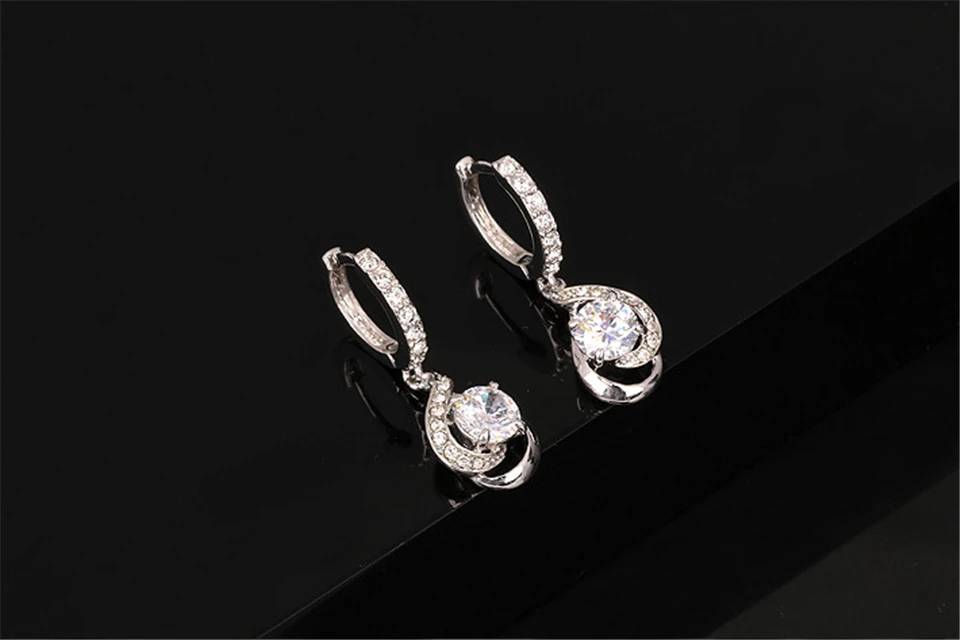 d PISSENLIT Gold Dangle Earring White Diamond Earrings Charms Women Jewelry pendientes mujer moda 2019 Hot Silver accesorios mujer