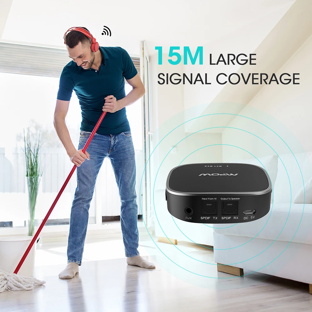 Mpow Bluetooth 5 0 передатчик приемник APTX/APTX HD/APTX LL беспроводной адаптер с цифровым