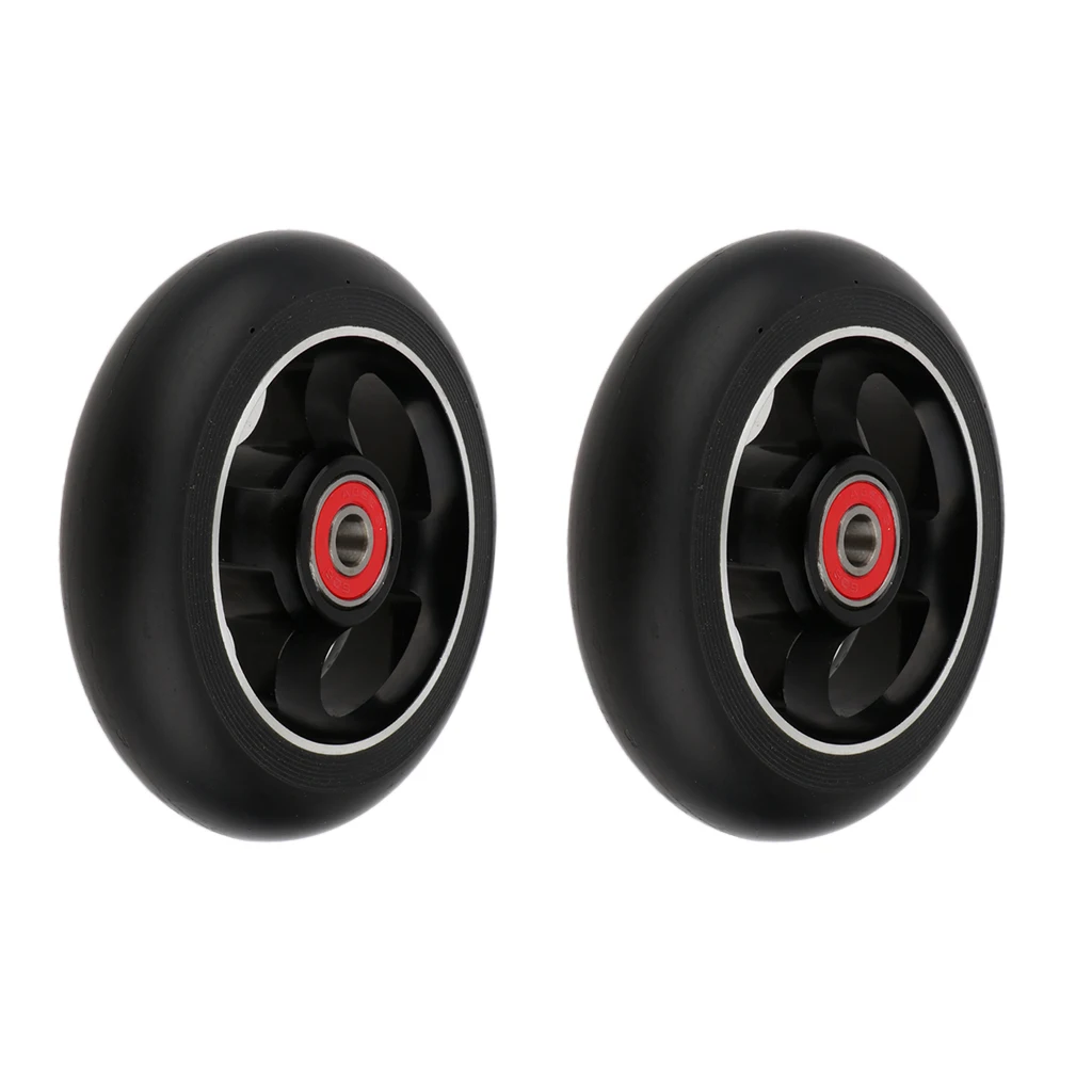 2pcs Replacement 100mm Push/Kick/Stunt Scooter Wheels Replacements with 608 ABEC-9 Bearings & Bushings