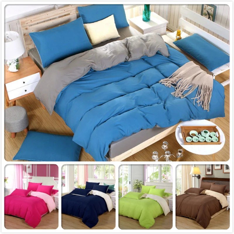 

AB Side Full King Queen Twin Double Single Size Bedding Set 4pcs 1.5m 1.8m 2m 2.2m Duvet Cover Pillowcase Child Kids Bed Linens