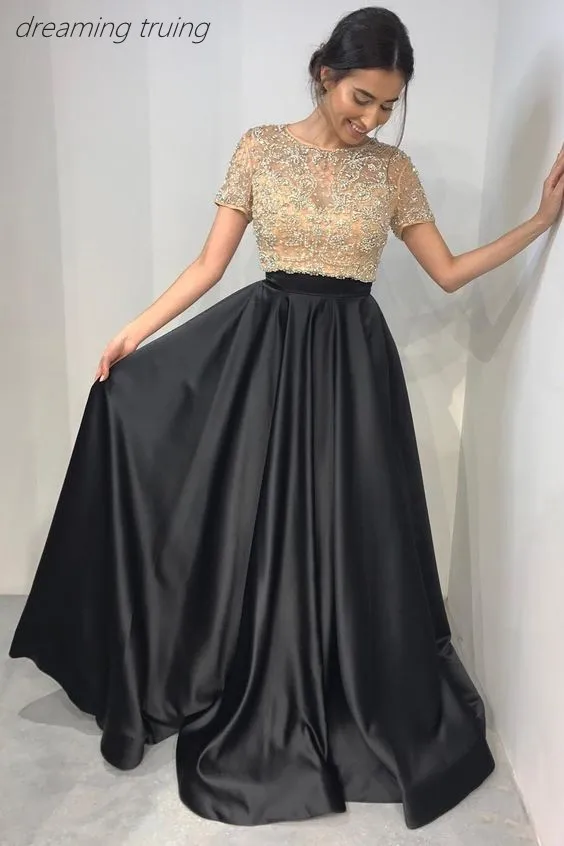 long black satin gown