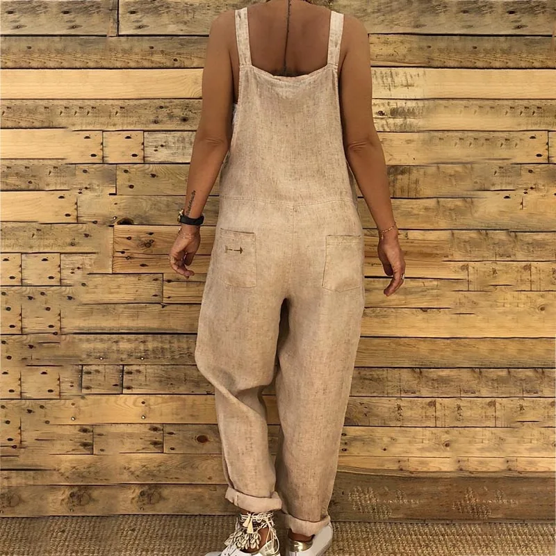 

Hot Sale Women Jumpsuit Solid Color Baggy Hip Hop Harem Pants Casual Bib Pants CXZ