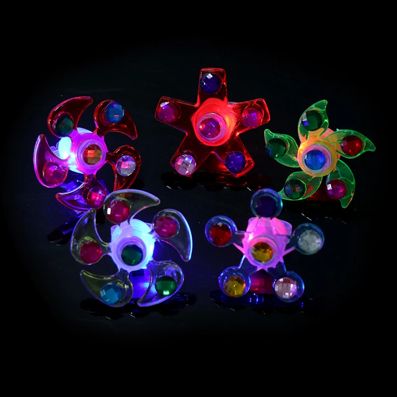 

1Pc Jumping Fidget Spinner Lighter Flow Rings Funny Led Light Up Tiny Toy Fidget Spinner Stress Relief Gift Gyroscop Toy Spiner