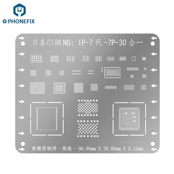 

WL BGA Reballing Stencil Kit Motherboard Chip Planting Tin Mesh Template for iPhone 5 5C 5S 6 6P 6S 6SP 7 7P 8 8P Plus