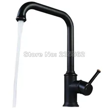 Масло Втирают Латунь черный кухонный кран Однорычажный одно отверстие раковина горячей и холодной смесителя Csf091