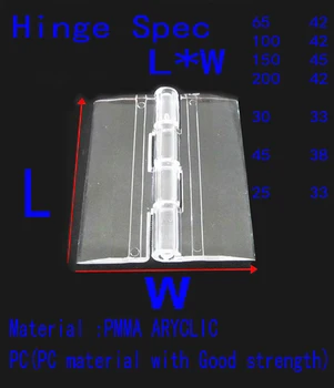 

Transparent door hinges,total 25 x 33mm, arcylic plastic clear latch pet hamster cage show exhibition cupboard jewel advertise