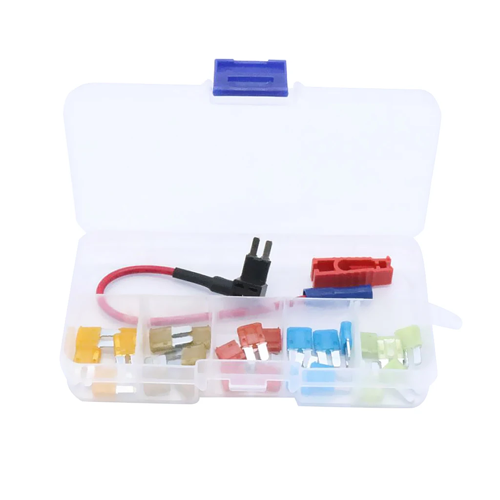 25 Pcs Car Boat Motorcycle ATR Micro2 Blade Fuse 5A 7.5A 10A 15A 20A & In-line Fuse Holder/Puller Plastic & Zinc Alloy