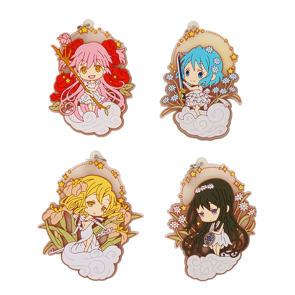 Puella Magi Madoka Magica Anime Kaname Madoka Tomoe Mami Akemi Homura Miki Sayaka Rubber Keychain