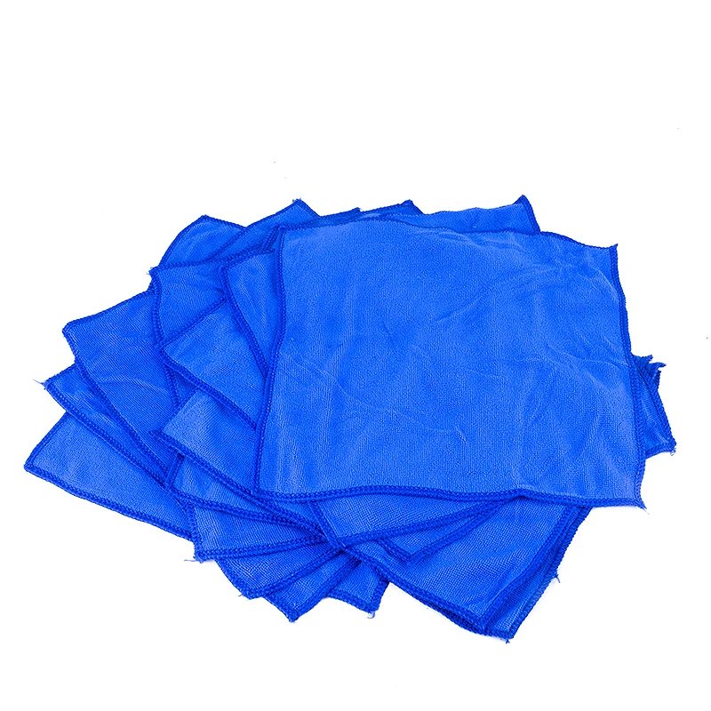 10pcs/lot Microfiber Wash Clean Towels Car Cleaning Duster Soft Cloths Cleaning Tool For Home Furniture Office Car 30x30cm Blue
