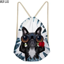 Индивидуальные изображения милые животные печати Drawstring сумка подростков модная резинка мешок дети логотип на заказ пакет Прохладный Путешествия Mochilas