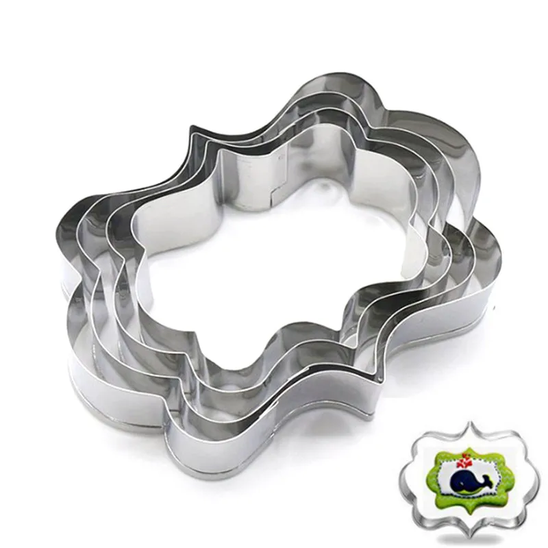 

TTLIFE 4PCS Frame Cookie Cutters 3D Blessing Wedding Stainless Steel Biscuit Mold Sugarcraft Pastry Mould Kitchen Baking Tools