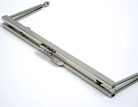 

8 Inch Clutch Glue In Frame Straight Channel Smooth Silver Purse Frame