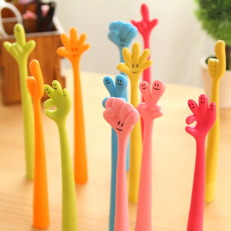

Japan&Korea Creative Ballpoint Pen Kawaii Silicon Fingers Ball Pen Cute Colorful Gestures Pen School Office Stationery Supplier