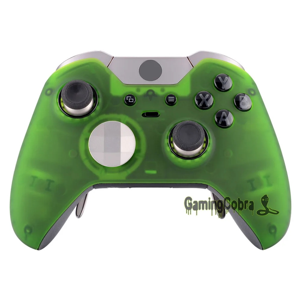 

Foggy Clear Green Soft Touch Faceplate Front Housing Shell Cover for Xbox One Elite Game Controller With Accent Rings - XOEP015X