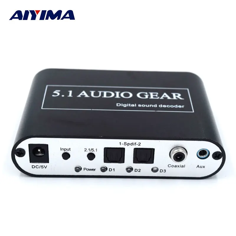 

AIYIMA DTS/AC3 Audio Decoder Music Player Dolby Digital Fiber To Analog USB 5.1 Channel 1080P HD Digital TV Satellite Decoder