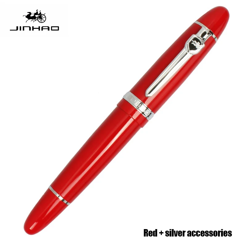 Jinhao 159 перьевая ручка высококачественные чернила в перьевые ручки перо 0,5 мм каллиграфия ручка vulpen boligrafos de marca lujo pluma fuente - Цвет: hongse yinjian