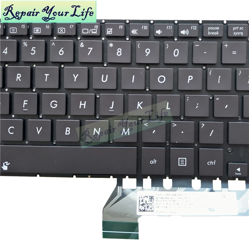 US Layout Black Color Laptop Replacement Keyboard Without Frame for ASUS UX430 UX430U UX430UA UX430UQ 