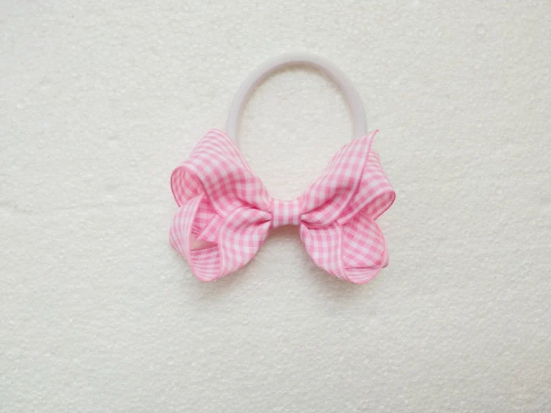 Gingham/клетчатая лента шпильки для девочек Для женщин Рождественский подарок аксессуар для волос Луки клип с кисточками Детские резинки для волос 1 пара HD3550
