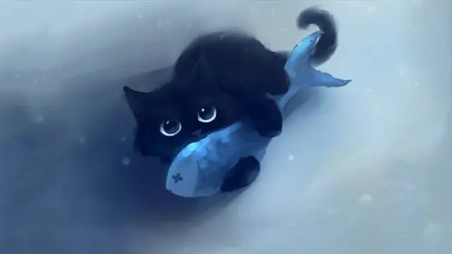 cute black cat baby