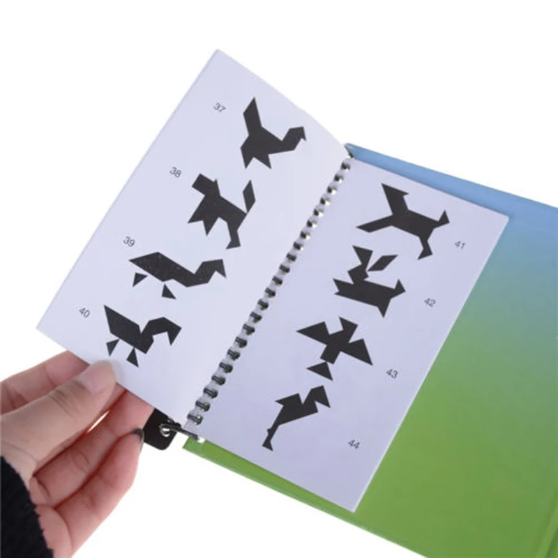 

Kid Gift 176 Puzzles Book Magnetic Tangram Toys Challenge IQ Montessori Educational Toy