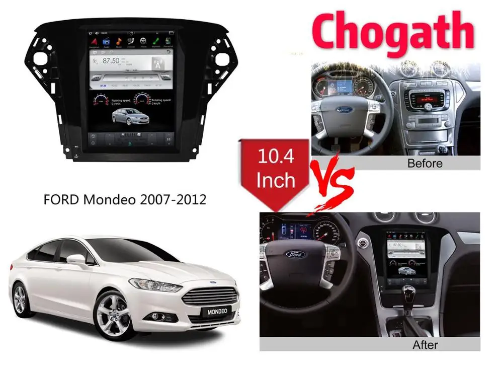 

Chogath car multimedia player android 7.1 car gps navigation Tesla screen 2+32G for Ford Mondeo 2007-2012