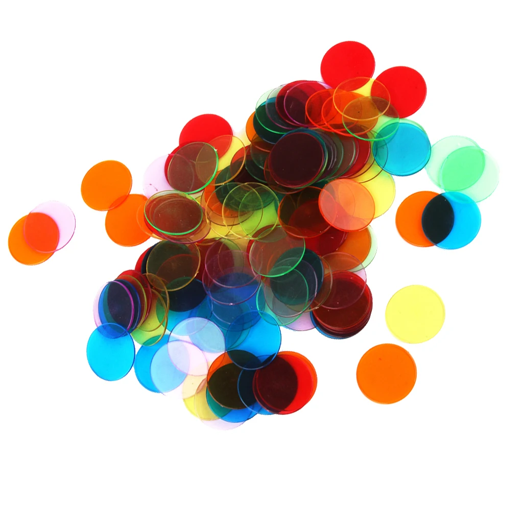 120pcs 3cm Plastic PRO Count Bingo Chips Markers for Bingo Game Cards Carnival Bingo Games 6 Colors