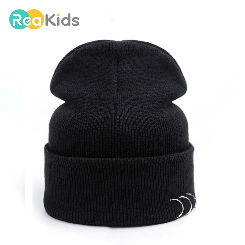 REAKIDS, зимняя теплая шерстяная шапка Skullies Beanies, вязаная шапочка для малыша, детская шапка, модные простые шапки для мальчиков и девочек, детские вязаные шапки