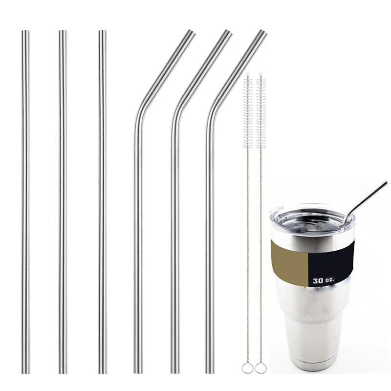 10.5 inch Reusable Extra Long Drinking Straws Stainless Steel Straws