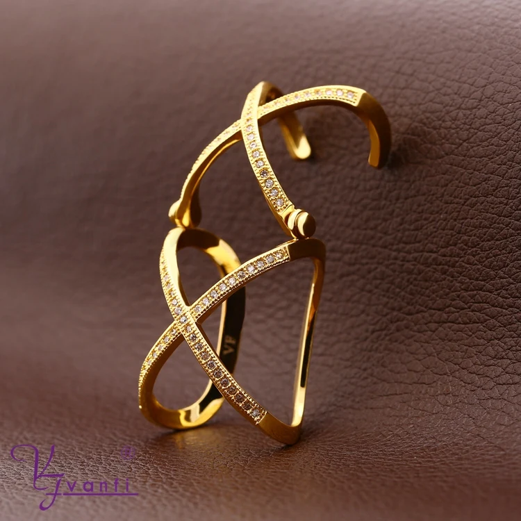 Заводские рекламные кольца золотого цвета с двумя крестиками, ювелирные украшения, кубический цирконий AAA для женщин, подарок, свободный размер