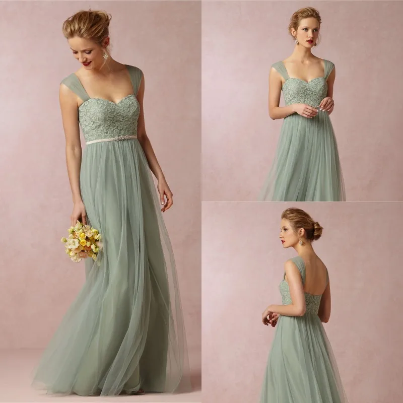 

Dress Vestido Sweetheart Floor Length Sage Sashes Vestidos Para Madrinhas 2014 Mint Green Bridesmaid Dresses long Party Gowns