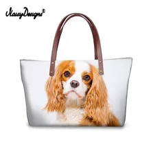 Noisydesigns американская кокер Печать большая верхняя ручка сумка Женская молния сумка-мессенджер Повседневная сумка для покупок Женская Ручная сумка белый кошелек