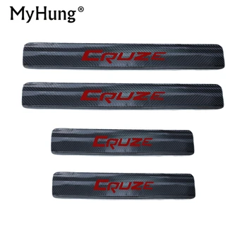 

For Chevrolet Chevy Cruze Sedan Hatchback 2009-2015 Anti-Wear Stickers car-styling Carbon Fibre Scuff Plate Door Sill