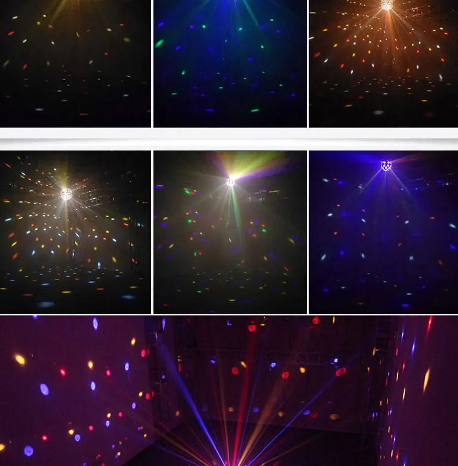LED Stage Light Disco Ball Laser Multi-Colored Revolving Endless Rotating Light Music Control Party Light Black Metal Christmas