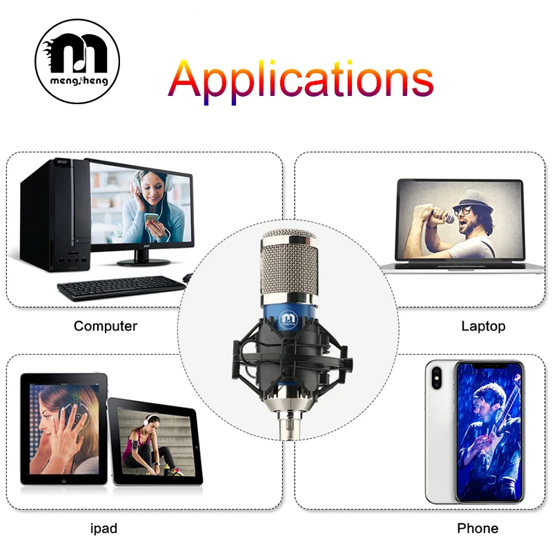 BM800 Студийный микрофон комплекты для компьютера USB конденсаторные микрофоны