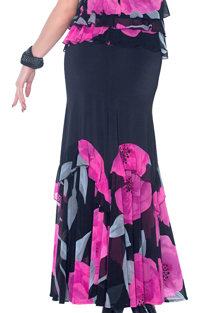 Buy Ballroom dance skirt modern dance ruffled skirt