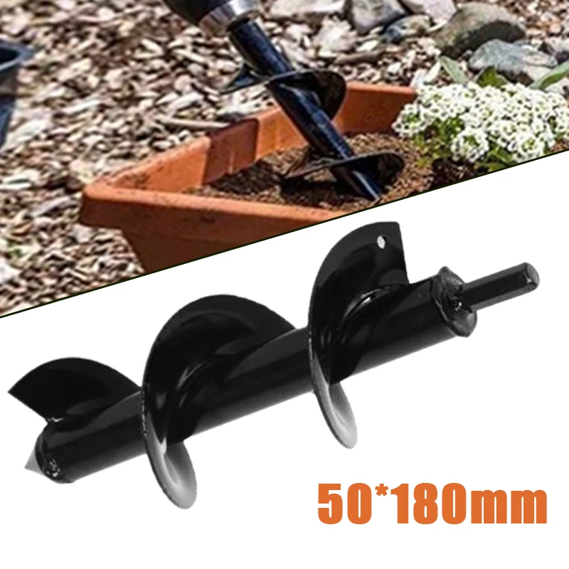 

1PCS 180mm Earth Auger Hole Digger Tools Planting Drill Bit Fence Borer Hole Digger Garden Tool